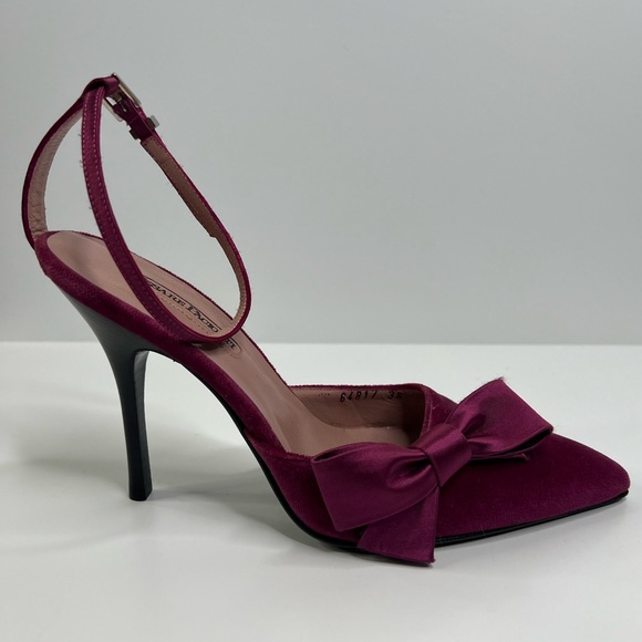 Cesare Paciotti Suede Magenta Bow Pump Size 8 - Picture 2 of 5